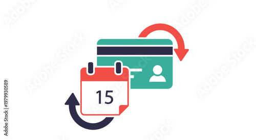 Recurring payment subscription calendar card.