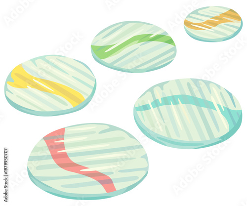 散らばったおはじきのイラスト ベクター素材