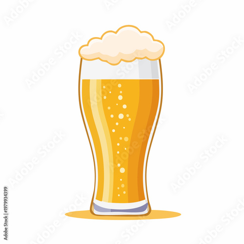 Refreshing golden beer in a classic pilsner glass with a frothy head, ideal for relaxing and celebrating good times