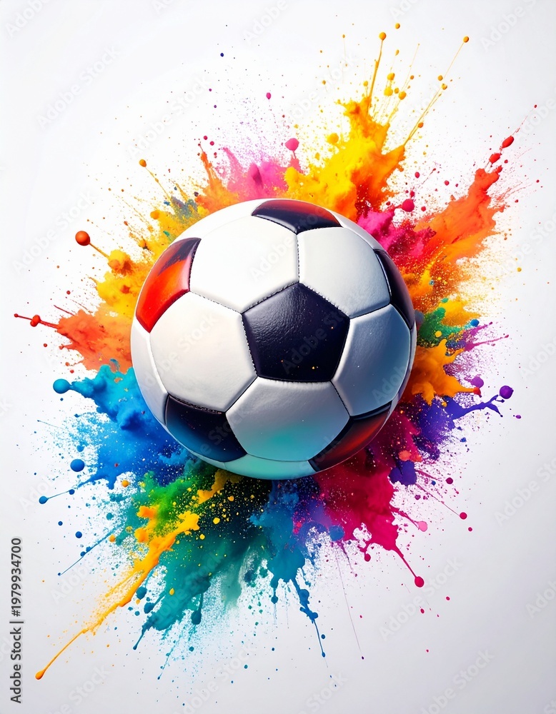 Fototapeta premium creative border frame illustration of a soccer ball with copy space on white background