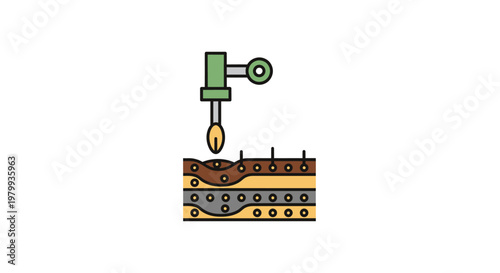 Industrial robotic arm with melting metal.