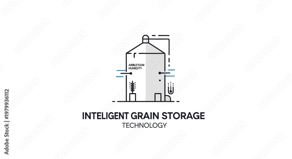 Naklejka premium Intelligent Grain Storage Technology System.