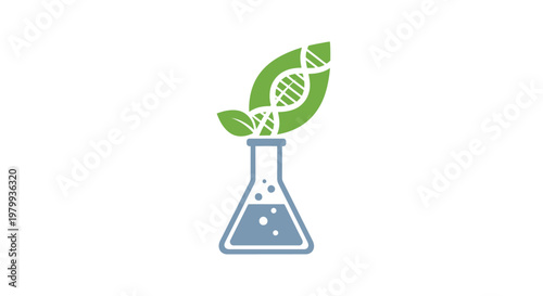 Genetic engineering lab glassware equipment.