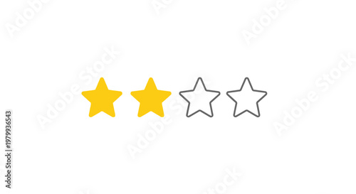 Golden stars rating symbol icons.