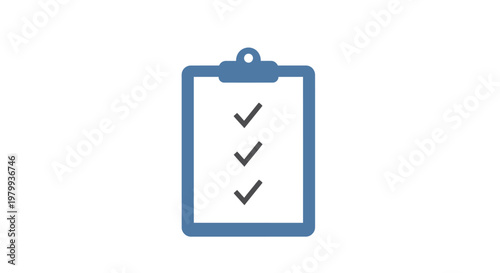 Clipboard with check marks on paper.