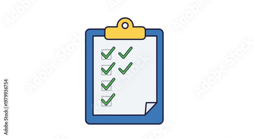 Clipboard with green check marks.