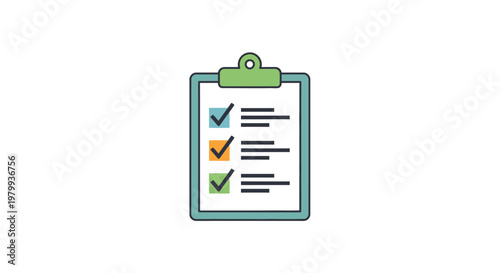 Clipboard with Checklist and Marks.