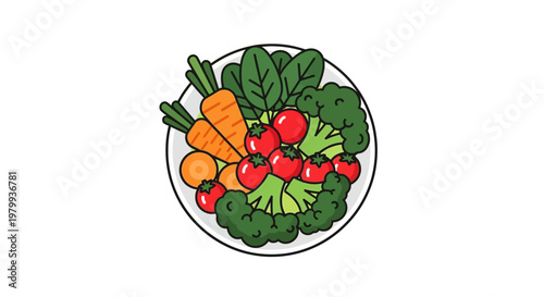 Fresh Vegetables on a Plate.
