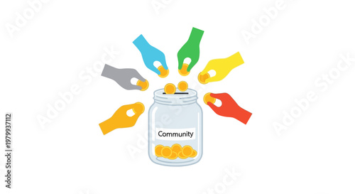 Coins Spilling Out of Jar.