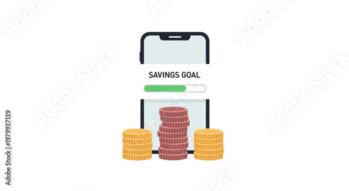 Coins stacked on a mobile phone.