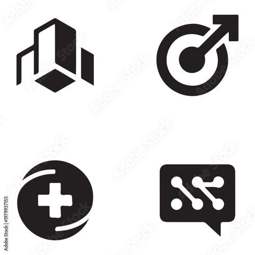 Black and white icons
