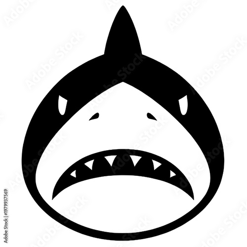 Shark face logo silhouette