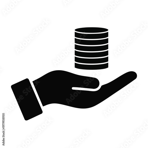 Financial support, money handout, cash assistance, economic aid vector icon