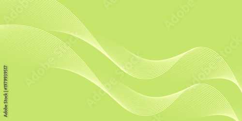 Abstract background with waves for banner. Web banner size. Vector background with lines. Element for design isolated. Green gradient. Spring, summer. Eco, vegan, nature