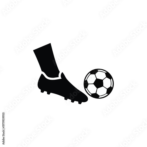 Soccer cleat, football boot, black silhouette, sports icon, athletic shoe