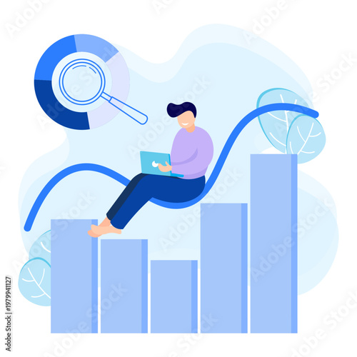 Illustration vector graphic cartoon character of business activity
