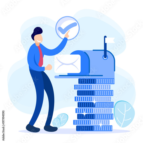 Illustration vector graphic cartoon character of business activity