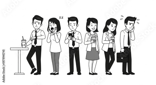 Group of people looking at their phones.