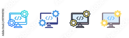 Software Development Icon Set Multiple Style Collection