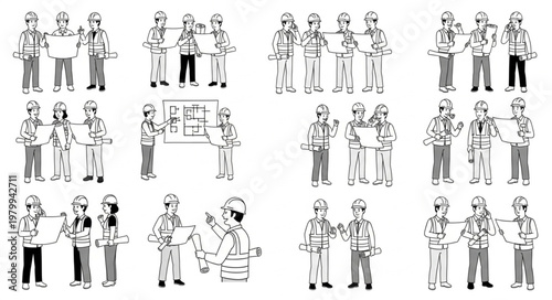 Group of people working together on a project, teamwork concept.