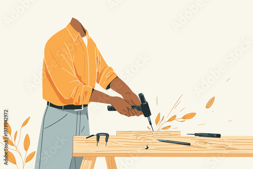 Skilled Hands Hammering Intricate Copper Leaf Design