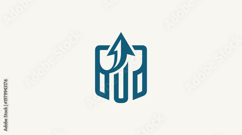 Abstract Arrow and Shield Logo Design