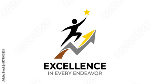 Achieving Excellence Symbolic Logo of Growth and Success