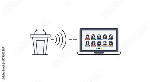 Remote meeting presentation on laptop screen.