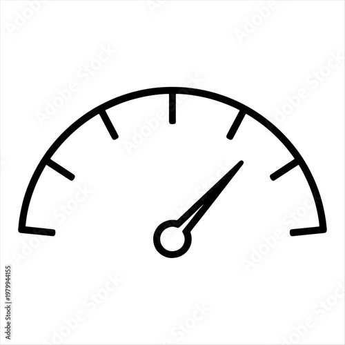 Simple line drawing of a gauge or meter with a needle pointing to the right speed control dial indicator progress meter measuring tool gauge icon speedometer icon dashboard icon