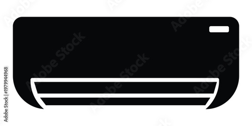 Air Conditioner Cooling Icon Set with Fresh Cold Air Symbols in Linear Style on Black and White Background Vector Illustration