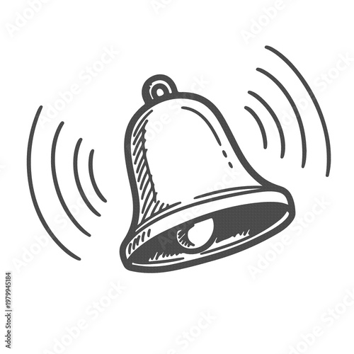 Notification Bell Doodle Icon Alert Ring Sound Message Symbol Hand Drawn Sketch Style Minimal Design Isolated Png Transparent Background