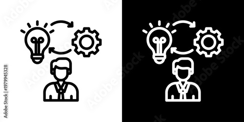 Initiative Icon Set Vector Collection Isolated In Black And White
