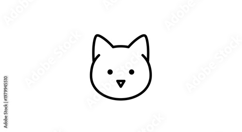 Simple cartoon cat face illustration.