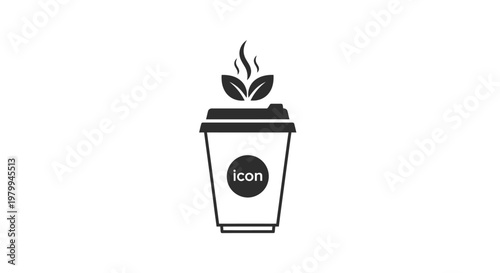 Simple coffee cup icon design.