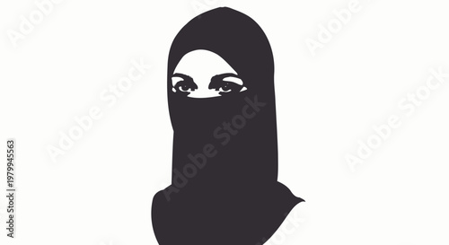 Portrait of a Woman Wearing Modern Sports Hijab and Niqab