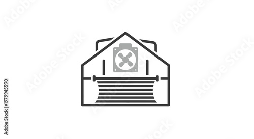 Simple house with a gable roof.