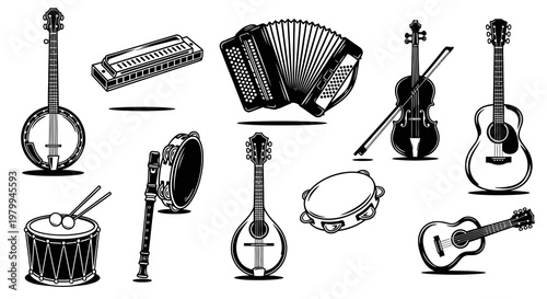 Classic Musical Instruments and Folk Equipment Collection
