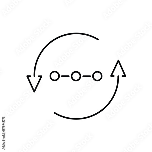 Continuous Learning Icon – AI Improvement Cycle Line Icon

