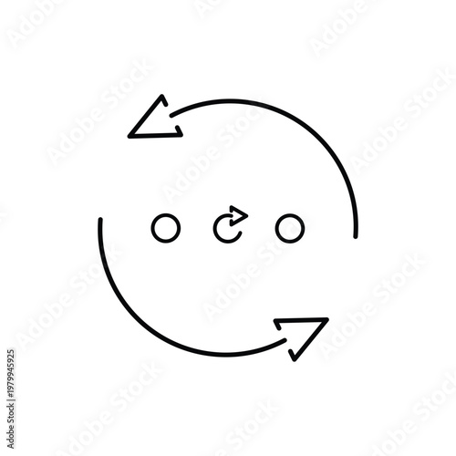 Feedback Loop Icon – System Iteration and Optimization Line Icon
