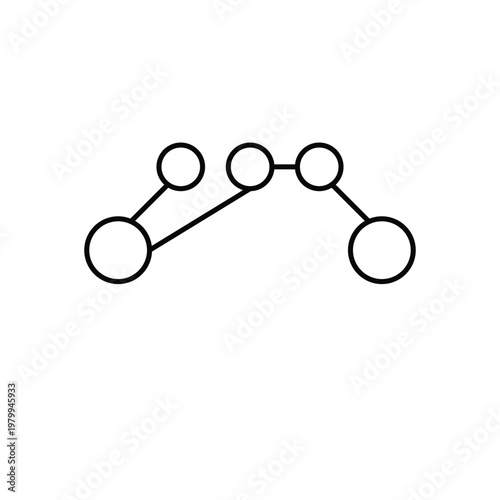 Neural Network Icon – Connected Nodes AI Structure Line Icon
