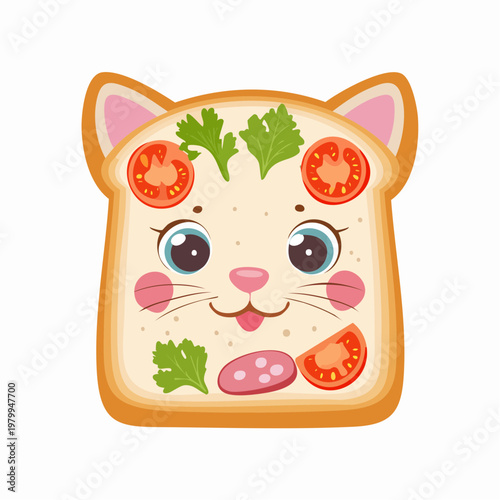 Katzen-Gesicht aus Toast