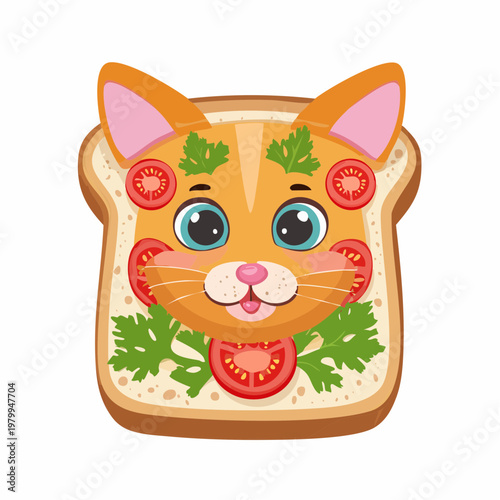 Katzen-Gesicht aus Toast