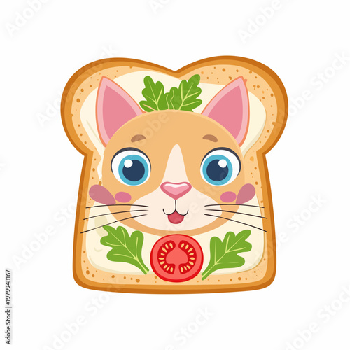 Katzen-Gesicht aus Toast