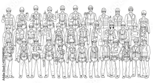 Group of soldiers standing in formation, ready for duty and action.