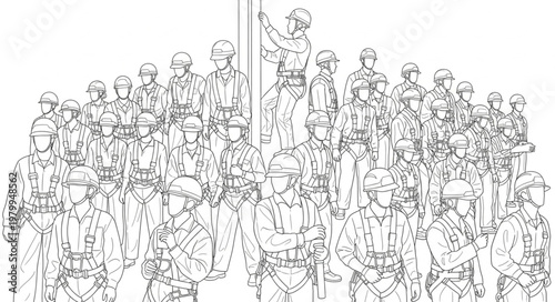 Group of Soldiers Standing Together in Formation.