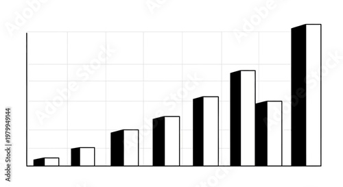 Growing bar chart illustrating upward financial trend and progress