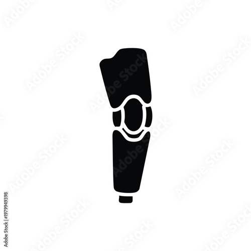 Prosthetic leg, black, vector icon, medical symbol, disability aid