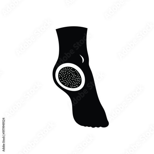 Black sock, knee high sock, foot illustration, sock with hole, vector footwear