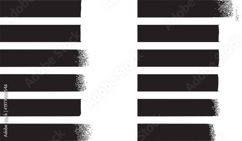 Black grunge banners on transparent background for design elements