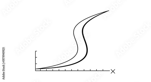 Abstract S-shaped curve graph representing data trends or growth